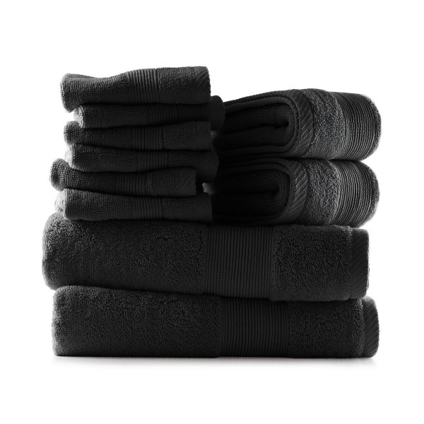 Bath Towel Collection, 100% Cotton Luxury Soft 10 Pc Set