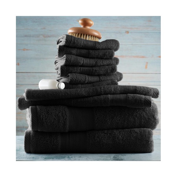 Bath Towel Collection, 100% Cotton Luxury Soft 10 Pc Set