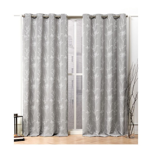 Floral Blackout Grommet Top Curtain Panel Pair, 52