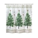 Trees with Gold Star Holiday Shower Curtain, 72