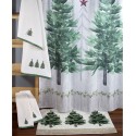 Trees with Gold Star Holiday Shower Curtain, 72