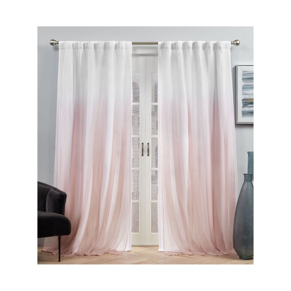 Blackout Hidden Tab Top Curtain Panel Pair, 54