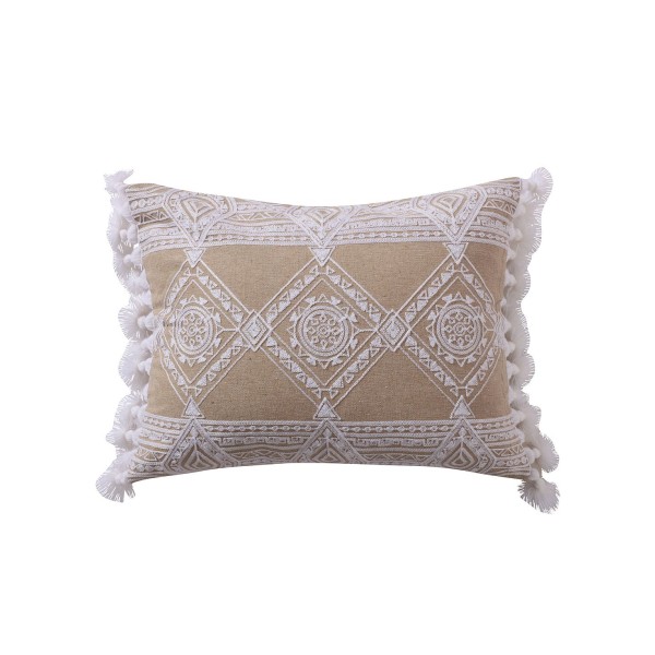 Diamond Embroidered Tassels Decorative Pillow, 14