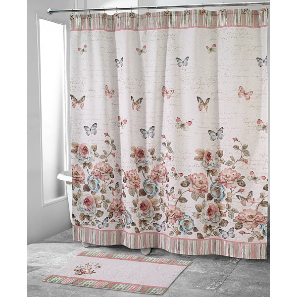 Butterfly Garden Printed Shower Curtain, 72