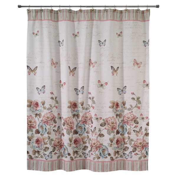 Butterfly Garden Printed Shower Curtain, 72