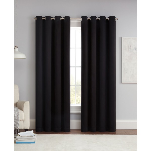 Solid Grommet Energy Saving Room Darkening Curtain Panel, 84