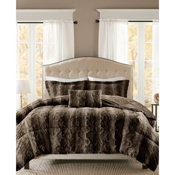 Faux-Fur 4-Pc. Comforter Set, Full/Queen