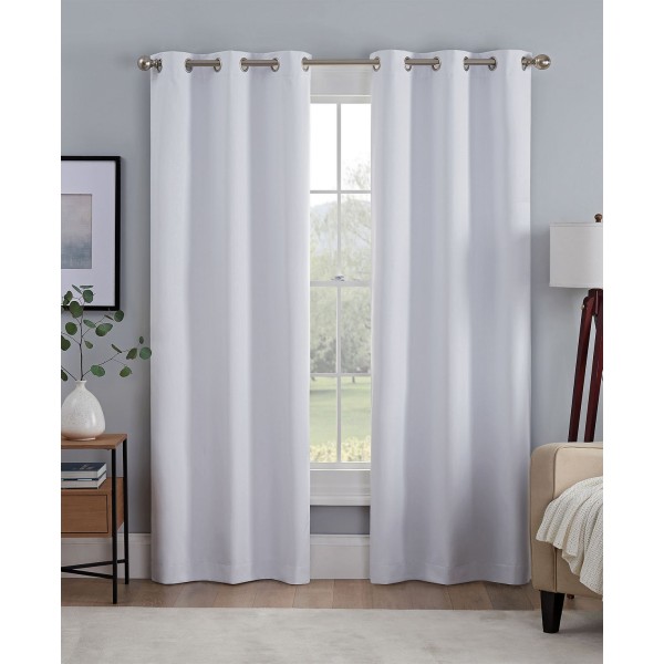 100% Absolute Zero Blackout Solid Textured Curtain Panel, 84