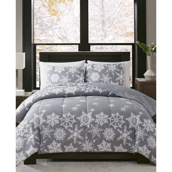 Holiday Snowflake Reversible 3-Piece Comforter Set