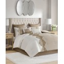 8 Piece Embroidered Microfiber Comforter Set, Queen