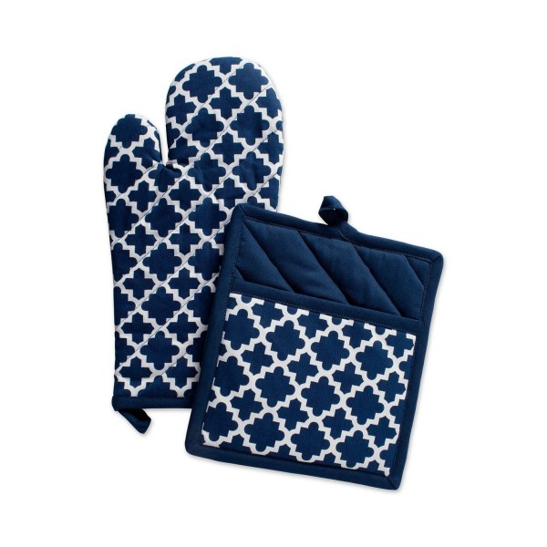 Lattice Oven Mitt Potholder Set