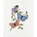 Spring Butterflies Embroidered Luxury 100% Cotton Hand Towels, 30