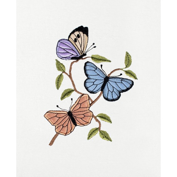 Spring Butterflies Embroidered Luxury 100% Cotton Hand Towels, 30